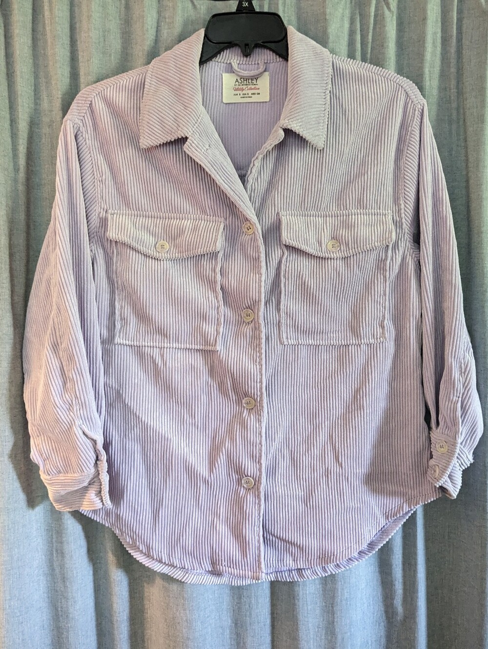 Ashley By 26 International Top Women's S Utility Collection Purple Corduroy